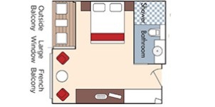 Croisiere AMA AmaWaterways AmaBella Catégorie AA Balcon français et Balcon extérieur plan