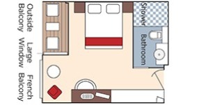 Croisière AMA AmaWaterways AmaBella Catégorie BB Balcon français et Balcon extérieur plan