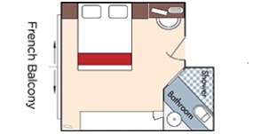 Croisière AMA AmaWaterways AmaLea Catégorie CB Balcon français plan