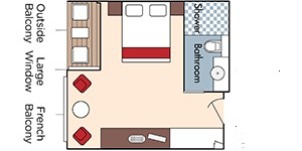 Croisière AMA AmaWaterways Amaucia Catégorie AA Balcon français et Balcon extérieur plan