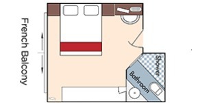 Croisière AMA AmaWaterways AmaLucia Catégorie CB Balcon français plan