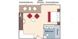 Croisière AMA AmaWaterways AmaPrima Catégorie AA+ Balcon français et Balcon extérieur plan