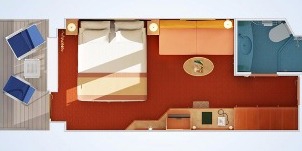 Croisière Carnival Conquest balcon plan