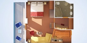 Croisière Carnival Conquest grand suite plan