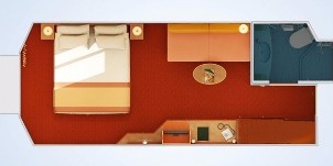 Croisière Carnival Conquest hublot plan