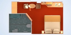 Croisière Ccl Carnival Miracle Cabine Intérieure Fenêtre Panoramique Vue Obstruée