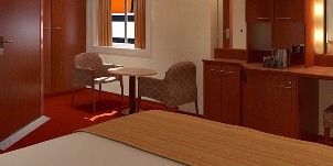 Croisière Ccl Carnival Miracle Cabine Intérieure Fenêtre Panoramique Vue Obstruée