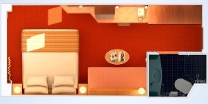 Croisière Ccl Carnival Miracle Cabine Intérieure Porte Française Vue Obstruée