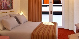 Croisière Ccl Carnival Miracle Cabine Intérieure Porte Française Vue Obstruée