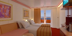 Croisière CCl Carnival Spirit Cabine Balcon vue obstruée