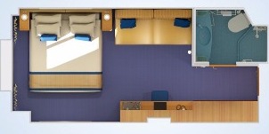 Croisière CCL Carnival Sunshine Cabine Intérieure Fenêtre Panoramique Vue Passerelle