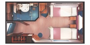 Croisière NCL Norwegian Cruise Line Jewel Cabine Vue mer avec hublot plan