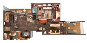 Croisière NCL Norwegian Cruise Line Jewel The Haven suite du propriétaire avec grand balcon plan