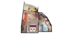 Croisière NCL Norwegian Cruise Line Sky Penthouse face à l'avant du navire avec grand balcon plan