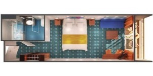 Croisière NCL Norwegian Star Mini-Suite Milieu Navire Balcon Plan
