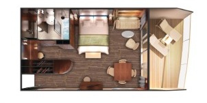 croisière NCL Norwegian Dawn Penthouse deluxe face avant grand balcon