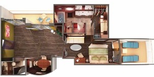 croisière NCL Norwegian Dawn suite propriétaire 2 balcons plan