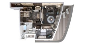 Croisière NCL Norwegian Encore The Haven Suite du propriétaire de luxe avec grand balcon