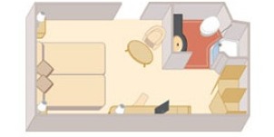 Cunard Cruise Line Croisière Queen Elizabeth Cabine intérieure standard