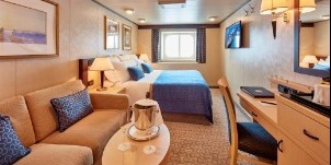 Cunard Cruise Line Croisière Queen Victoria cabine britannia vue mer obstruée