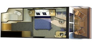 Cunard Cruise Line Croisière Queen Victoria cabine club avec balcon