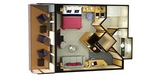 Cunard Cruise Line Croisière Queen Victoria cabine penthouse