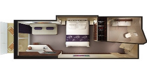 ncl norwegian cruise line breakaway mini-suite au miliieu du navire avec balcon