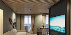 NCL Norwegian Luna Penthouse The Haven Avec Chambre Principale et Grand Balcon Oriente Vers Arrière 