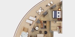 NCL Norwegian Prima Penthouse The Haven Avec Chambre Principale Et Grand Balcon Orienté Vers L'arrière Plan