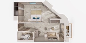 NCL Norwegian Viva Suite Familiale Avec Chambre Principale Et Balcon Plan